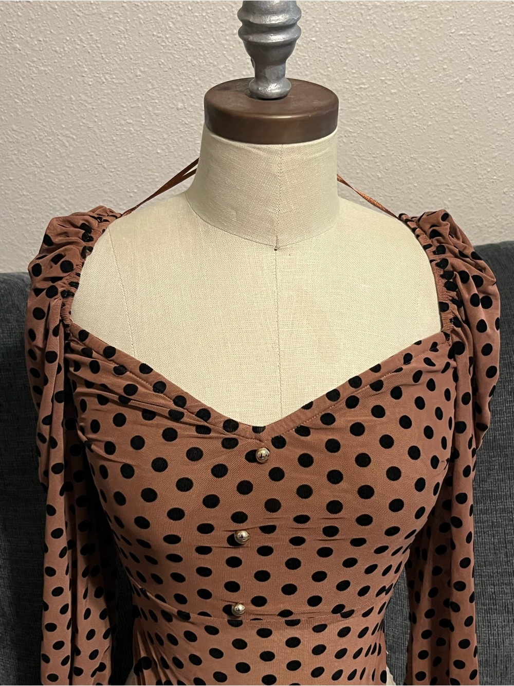 NAADAM Brown Polka Dot Sweetheart Bodysuit